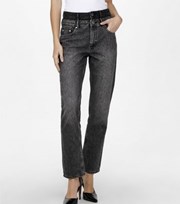 ONLY Dark Grey Double Waist Ankle Grazing Straight Leg Jeans